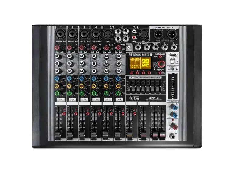 Nts Cpm-8 เพาเวอร์มิกเซอร์ 8 อินพุต และ Bluetooth / Usb