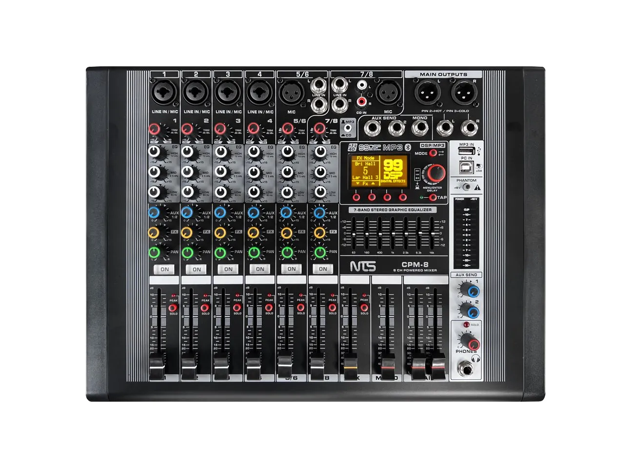 Cpm 8 (1) 4 11zon Nts Cpm-8 เพาเวอร์มิกเซอร์ 8 อินพุต และ Bluetooth / Usb