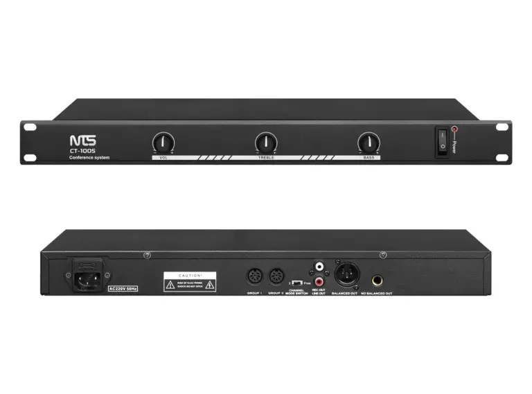 Nts Ct-100s ชุดจ่ายไฟและควบคุมไมโครโฟนประชุม พร้อมบันทึกเสียง