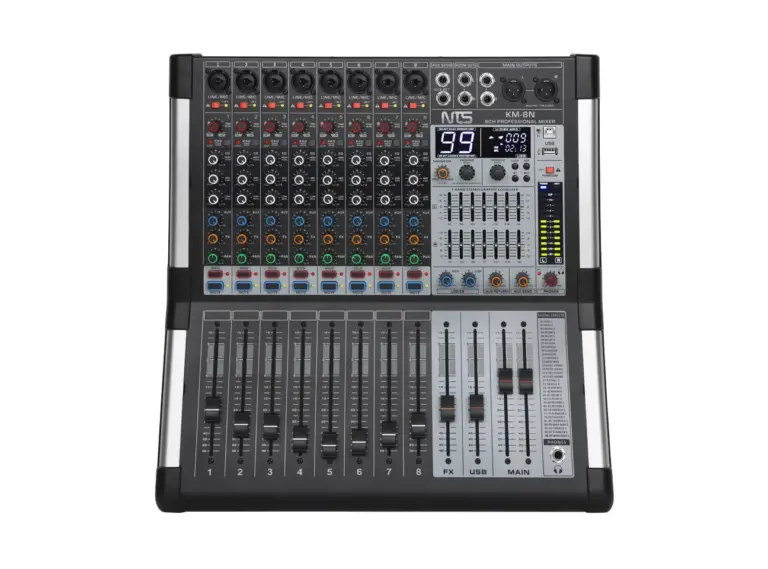 Nts Km-8n มิกเซอร์อนาล็อก 8 โมโนอินพุต พร้อมเอฟเฟกต์ Usb และ Bluetooth