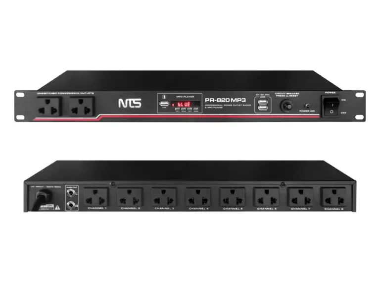 Nts Pr-820mp3 เครื่องจ่ายไฟติดแร็ค 10 ช่อง พร้อม Bluetooth, Mp3 และ Usb