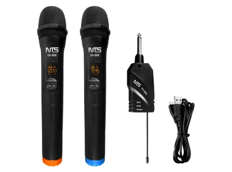 Nts Sn-868 ไมโครโฟนไร้สาย Uhf ปรับความถี่ได้ แบบมือถือคู่
