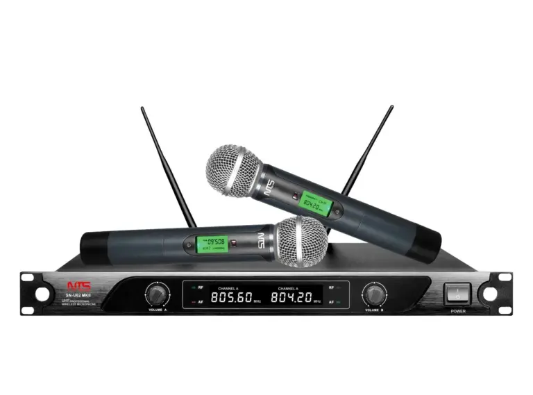 Nts Sn-U62 Mkii ไมโครโฟนไร้สาย Uhf แบบมือถือคู่ ปรับความถี่ได้