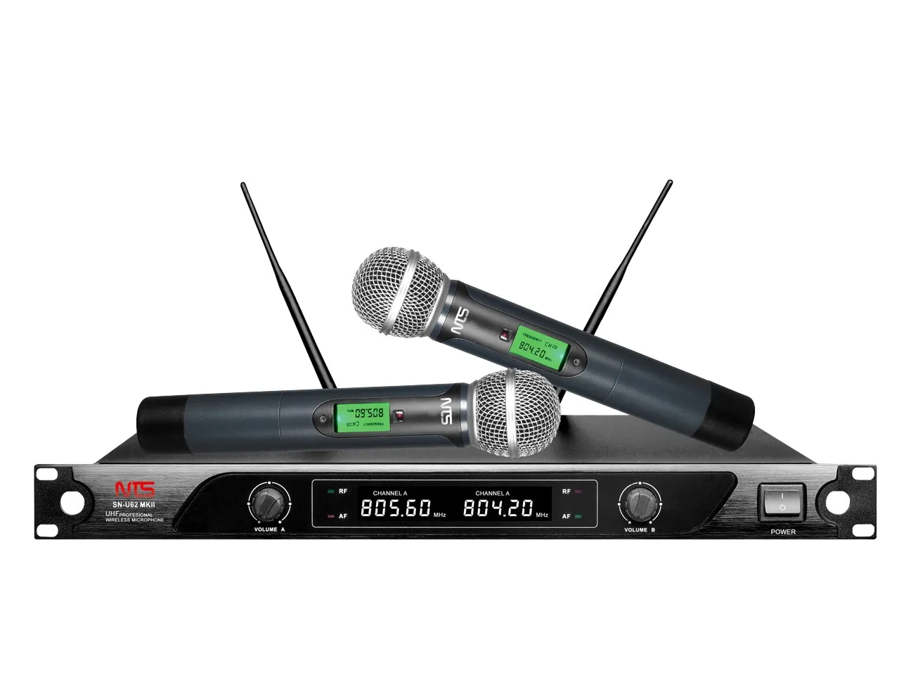 Sn U62 Handheld 3 11zon Nts Sn-U62 Mkii ไมโครโฟนไร้สาย Uhf แบบมือถือคู่ ปรับความถี่ได้