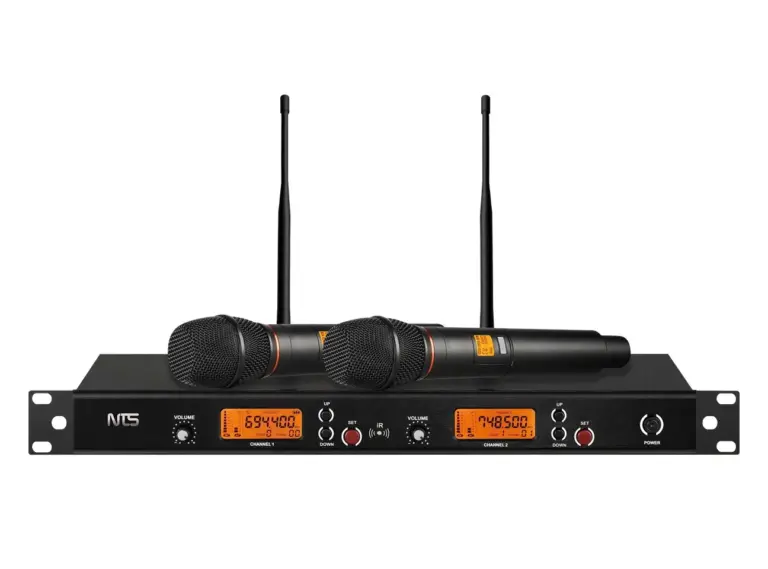 Nts Ud-600 ไมโครโฟนไร้สาย Uhf แบบมือถือคู่ ปรับความถี่ได้