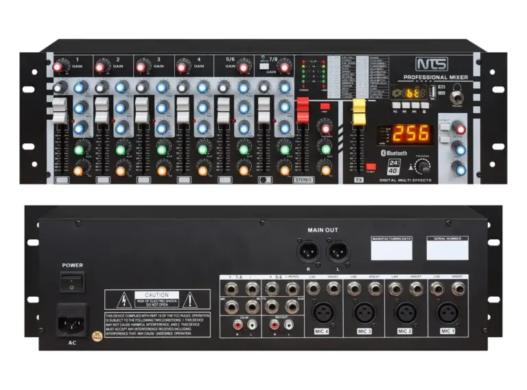 Nts Vz-802 มิกเซอร์อนาล็อก 8 อินพุต พร้อมเอฟเฟกต์ Usb และ Bluetooth