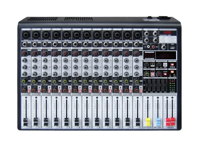 Nts W-12 มิกเซอร์อนาล็อก 12 โมโนอินพุต พร้อมเอฟเฟกต์ Usb และ Bluetooth