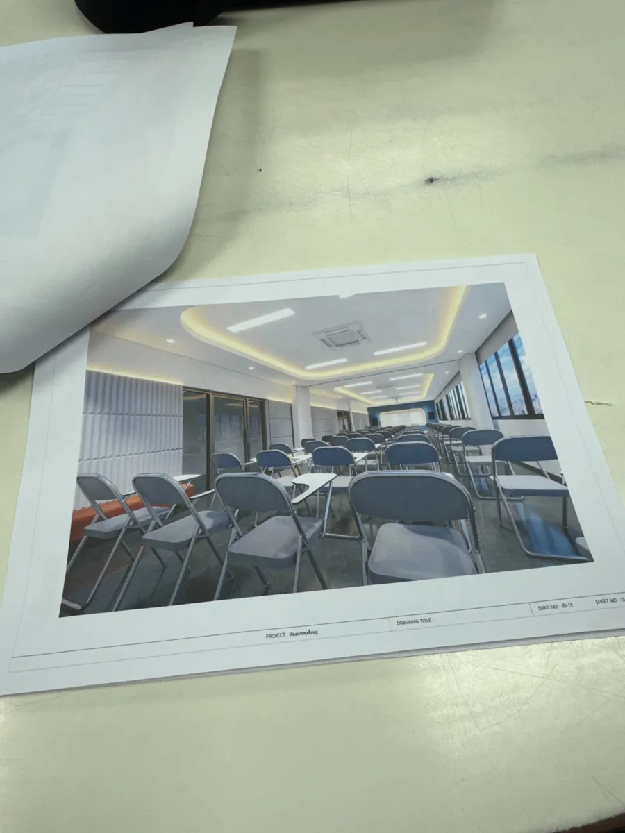Continental Farm Room 3d Design Perspective ผลงานติดตั้งระบบภาพและเสียงห้องประชุม บริษัท คอนติเนนเติล ฟาร์ม จำกัด