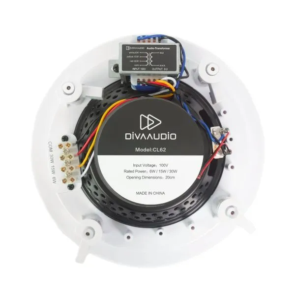 Divaaudio Cl62 2 1 2 11zon Divaaudio Cl62 ลำโพงฝังฝ้า 6.5 นิ้ว 2 ทาง 30 วัตต์ พร้อม 100v Line Transformer