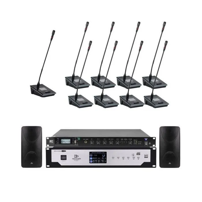 Divaaudio Da-1000cu Set 4 ชุดไมค์ประชุมดิจิตอล 11 ท่าน พร้อมชุดขยายเสียงและลำโพงติดผนัง