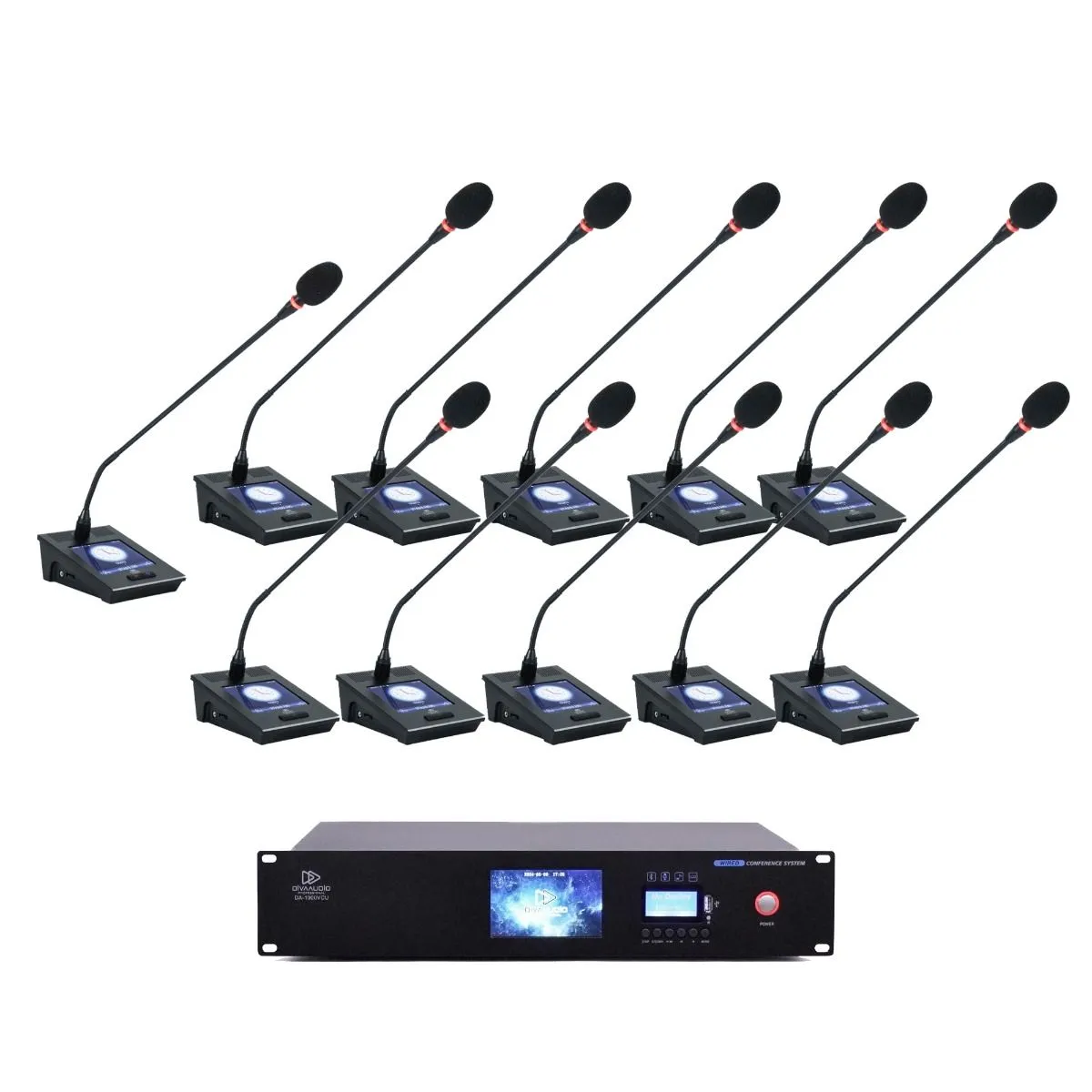Divaaudioda 1000vdl10z Z62355061592 Divaaudio Da-1000vcu Set 1 ชุดไมค์ประชุมดิจิตอล 11 ท่าน พร้อมฟังก์ชันโหวตและติดตามกล้อง