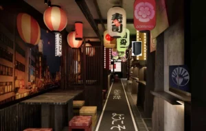 Izakaya Hallway Speaker Placement 3d Render