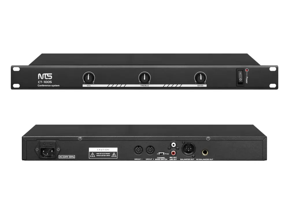 Nts Ct 100s Nts Ct-100s ชุดจ่ายไฟและควบคุมไมโครโฟนประชุม พร้อมบันทึกเสียง