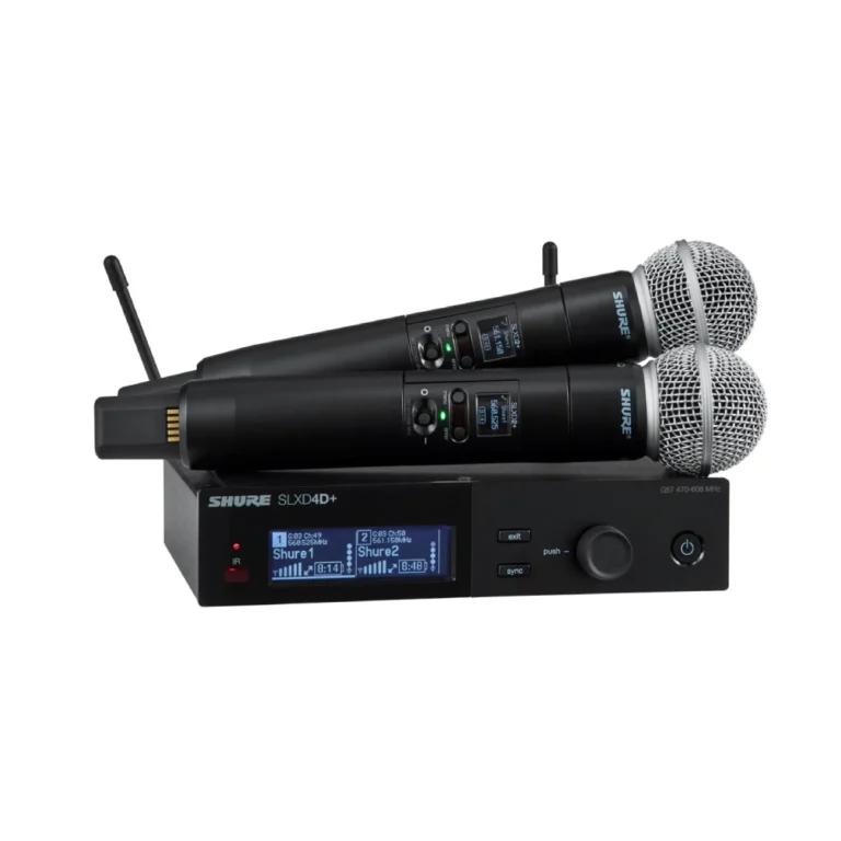 Shure Slxd24d+a/58-M55 ชุดไมค์ไร้สายแบบดิจิตอลพร้อมแคปซูลหัวไมค์ Sm58 จำนวน 2 อัน