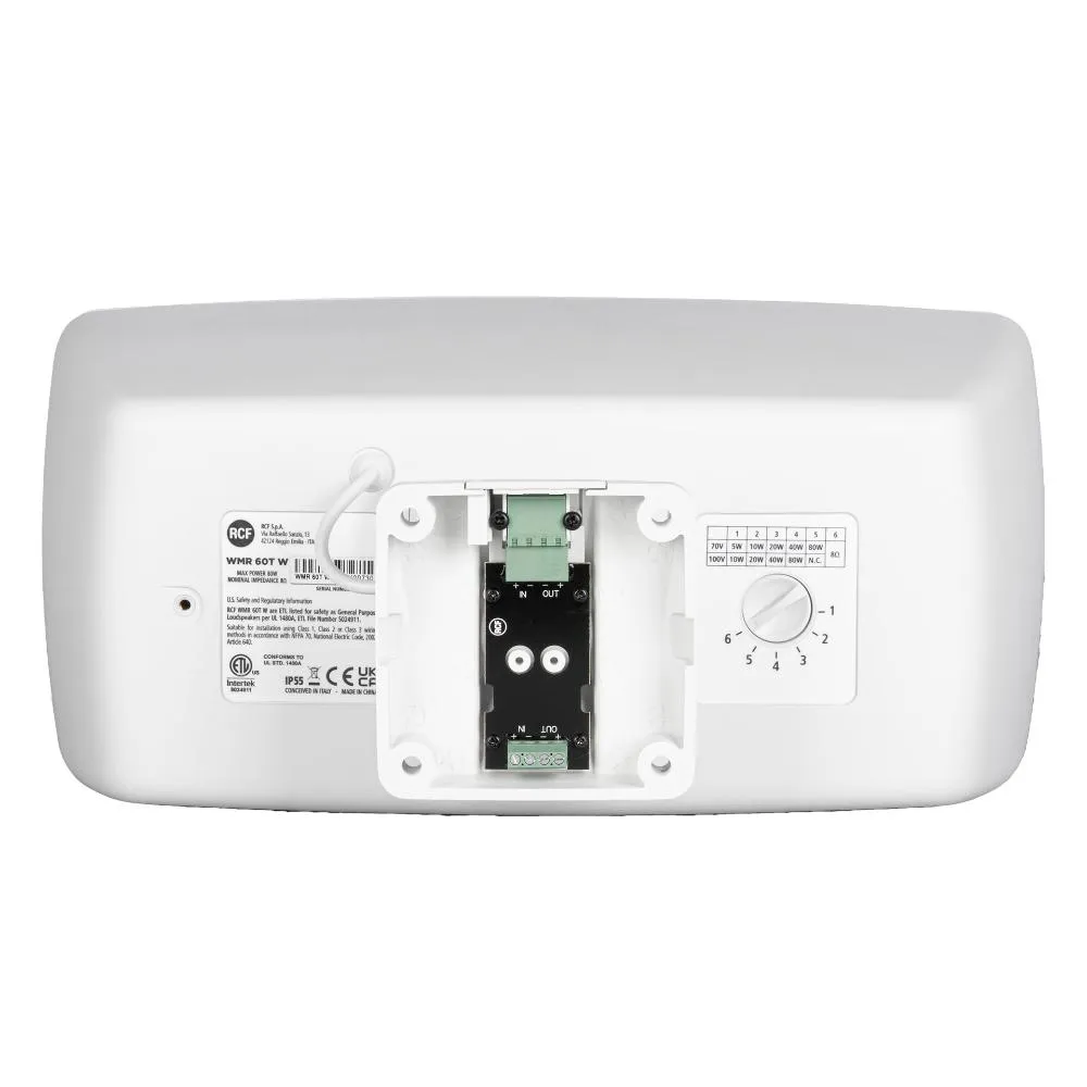 011 Wmr 60t White Back 8 11zon Rcf Wmr 60t W ลำโพงติดผนัง 2 ทาง ขนาด 6.5 นิ้ว พร้อม Line Transformer 80w Aes สีขาว