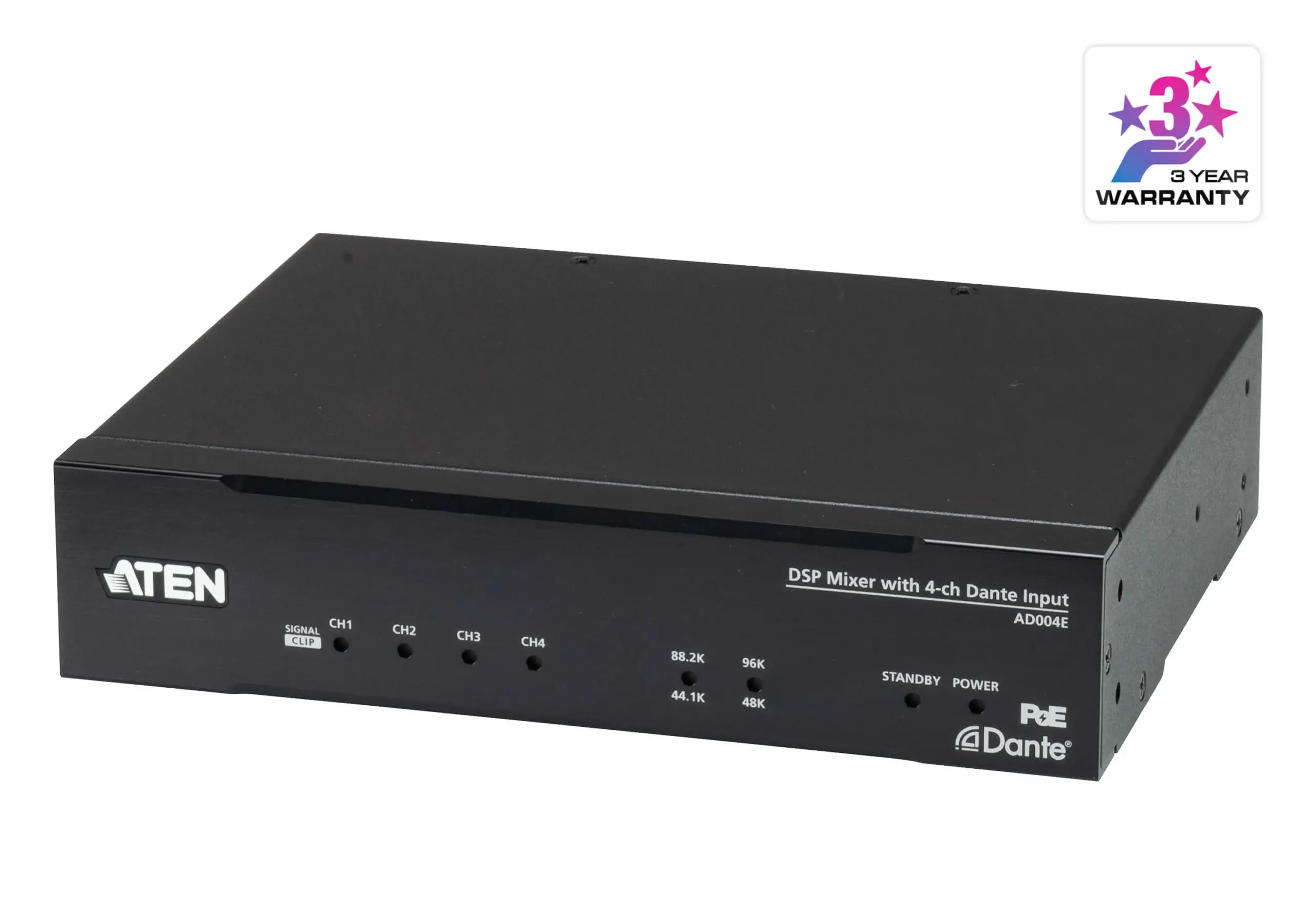 Ad004e 1 2 11zon Aten Ad004e Dante Audio Dsp โปรเซสเซอร์เสียงดิจิทัล 4×4 (4 X 4 Dante Audio Dsp Processor)