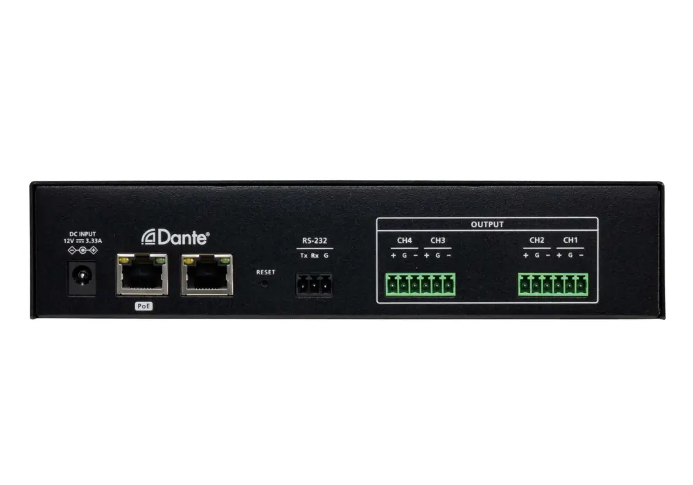 Ad004e 3 4 11zon Aten Ad004e Dante Audio Dsp โปรเซสเซอร์เสียงดิจิทัล 4×4 (4 X 4 Dante Audio Dsp Processor)