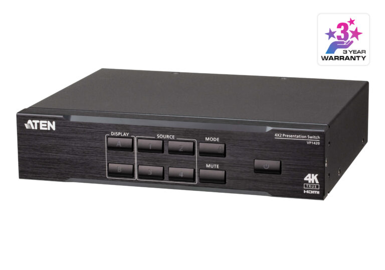 Aten Vp1420 4 X 2 True 4k Presentation Matrix Switch
