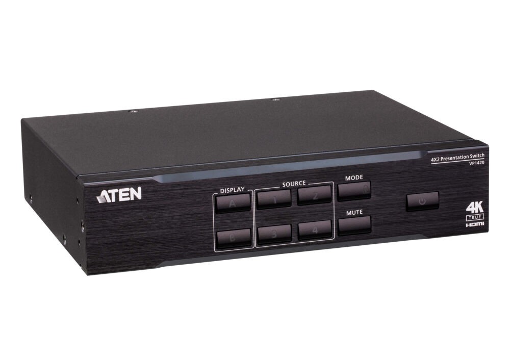 Aten Vp1420 4 Aten Vp1420 4 X 2 True 4k Presentation Matrix Switch