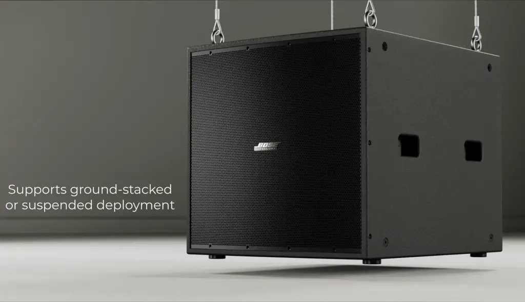 Bose Showtime Sts118e Ground Stacked Bose Showtime Sts118e วางพื้น แขวนจุดยึด M10 และตั้งเสา M20/35mm