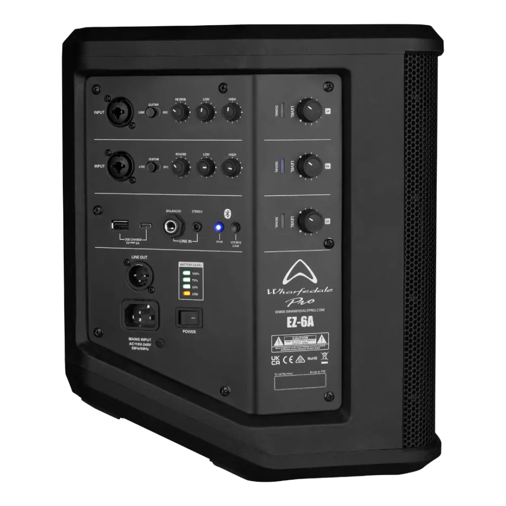 Ez 6a Left Wharfedale Pro Ez-6a ลำโพง Active Portable Pa พร้อมแบตเตอรี่ และ Bluetooth
