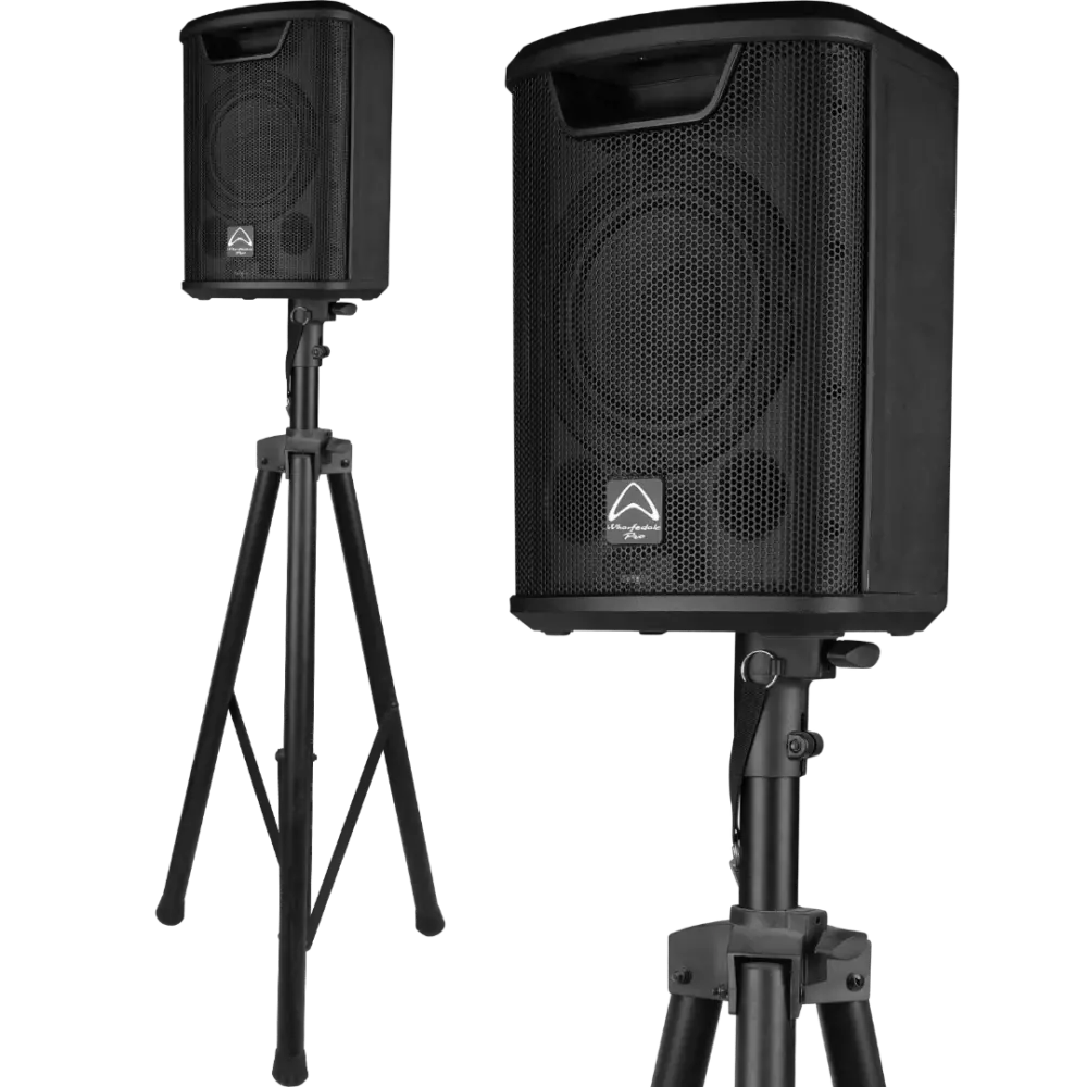 Ez A Series Pole Stand Wharfedale Pro Ez-8a ลำโพง Active Portable Pa พร้อมแบตเตอรี่ และ Bluetooth