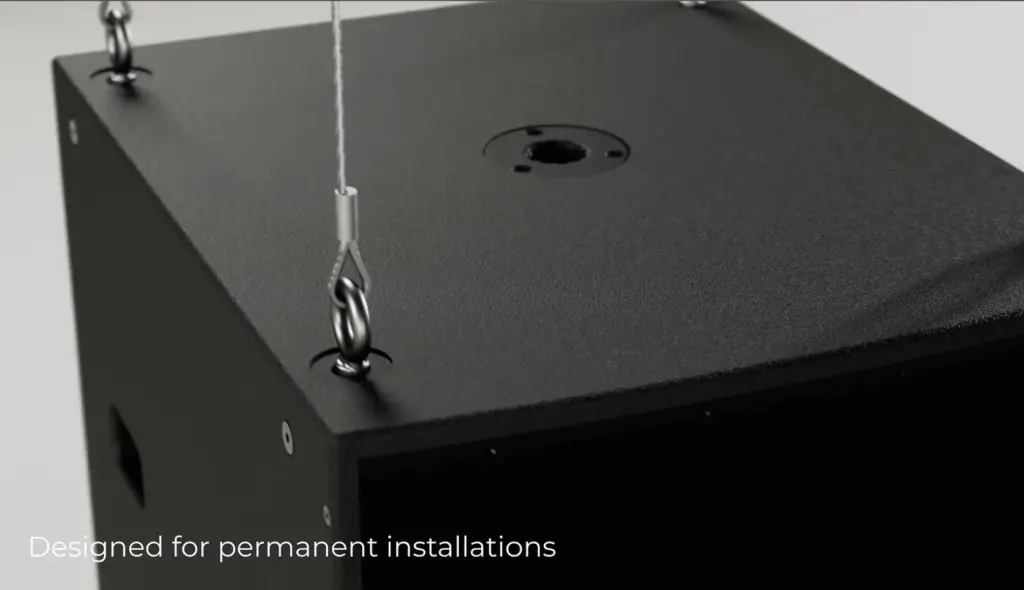 Installation Subwoofer Bose Showtime Sts118e วางพื้น แขวนจุดยึด M10 และตั้งเสา M20/35mm