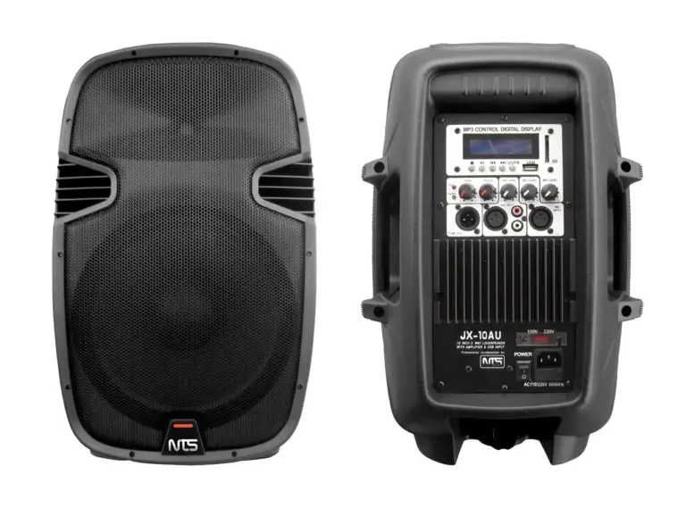 Nts Jx-10au ตู้ลำโพง 2 ทาง ขนาด 10 นิ้ว พร้อมแอมป์ Usb / Bluetooth กำลังขับ 150w Rms