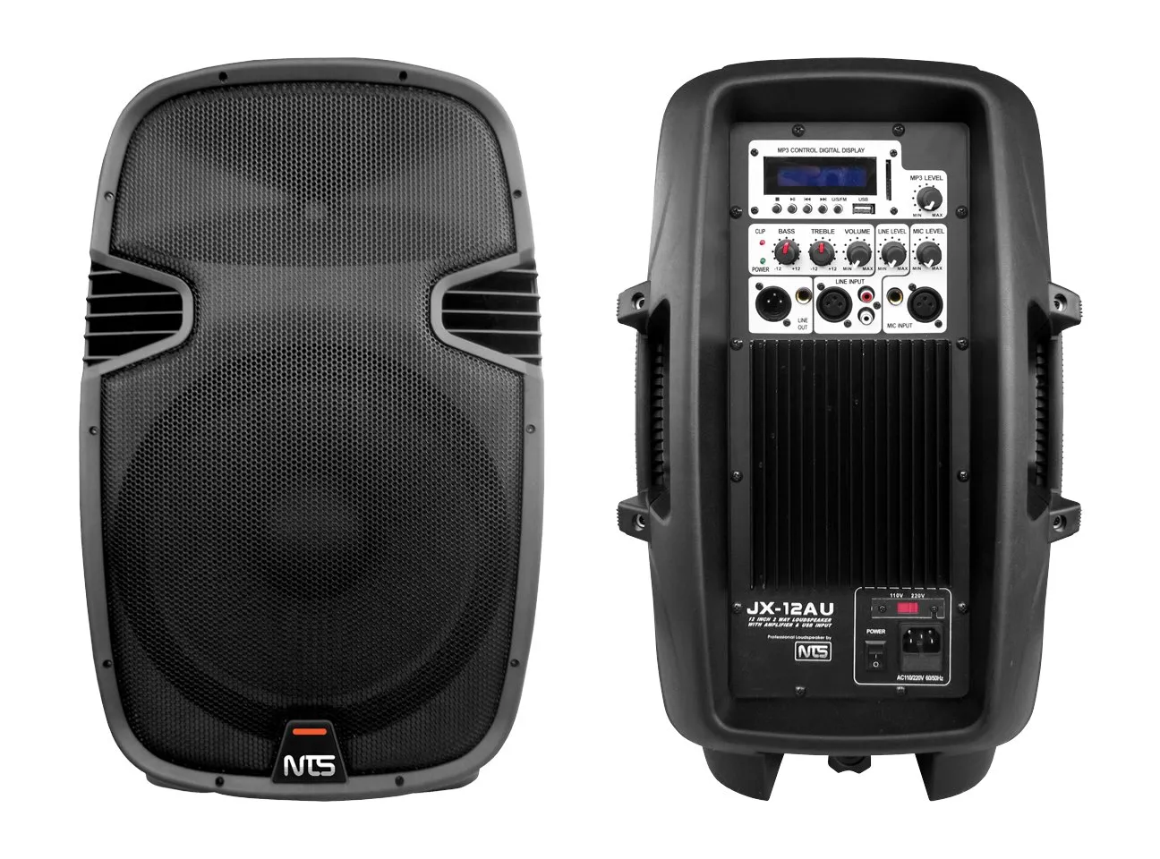 Jx 12au 5 11zon Nts Jx-12au ตู้ลำโพง 2 ทาง ขนาด 12 นิ้ว พร้อมแอมป์ Usb / Bluetooth กำลังขับ 200w Rms