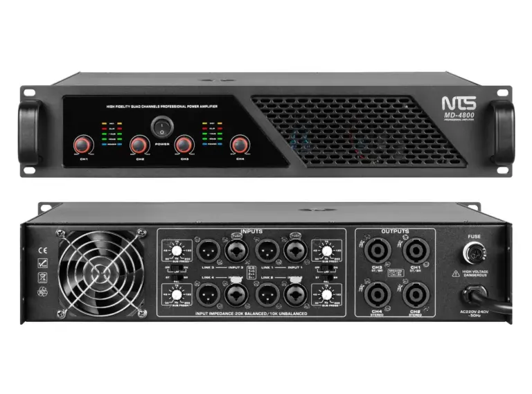 Nts Md-4800 เพาเวอร์แอมป์ Class D 4 แชนแนล กำลังขับ 4 X 800 วัตต์ ที่ 8 โอห์ม พร้อม Crossover