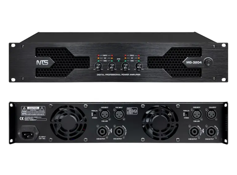 Nts Mg-3204 ดิจิตอลโปรเซสเซอร์ลำโพง 2 อินพุต 4 เอาต์พุต พร้อม Auto Mixer และ Dsp