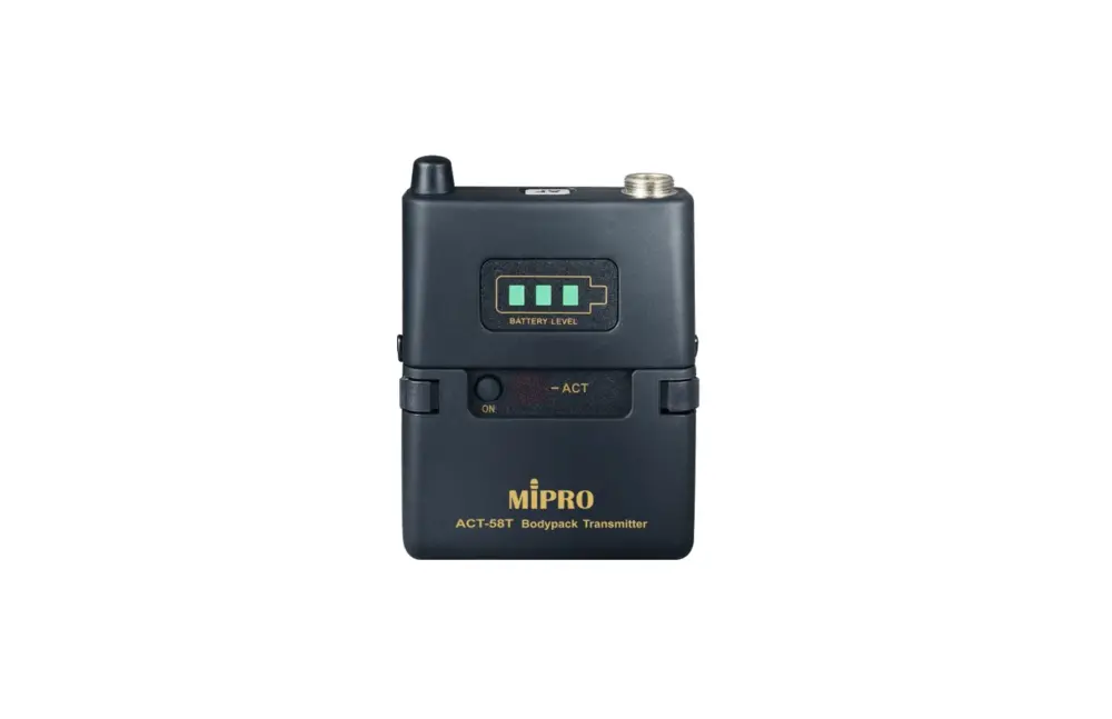 Mipro Act 58t 2 Mipro Act-58t เครื่องส่งสัญญาณไมโครโฟนไร้สายดิจิทัลแบบ Bodypack 5.8 Ghz สำหรับระบบ Pa