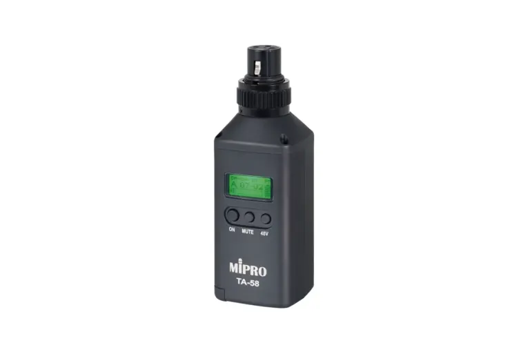 Mipro Ta-58 เครื่องส่งสัญญาณดิจิทัลแบบ Plug-On 5.8 Ghz สำหรับไมโครโฟน Xlr