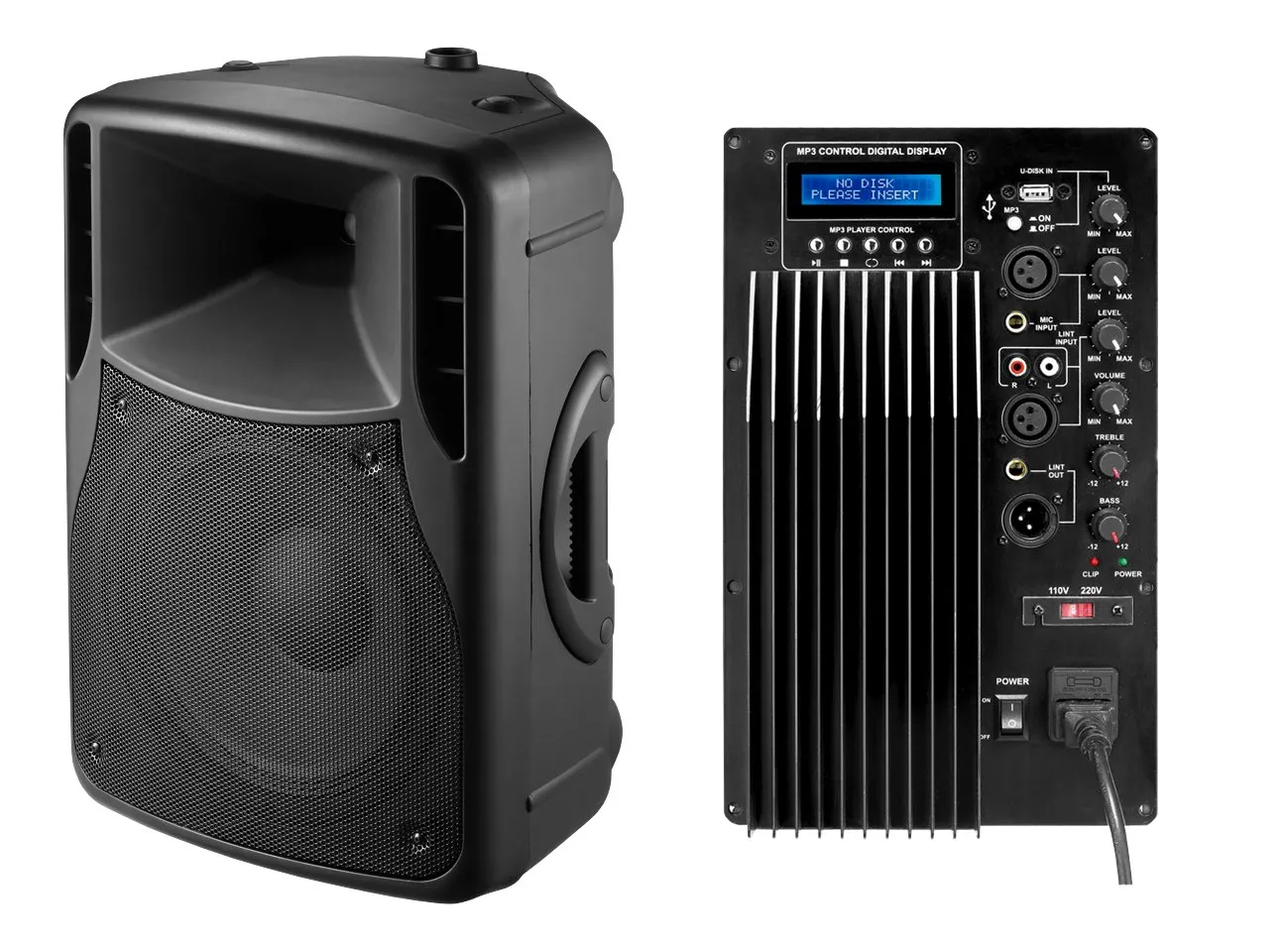 Pd 15au 11 11zon Nts Pd-15au ตู้ลำโพง 2 ทาง ขนาด 15 นิ้ว พร้อมแอมป์ Usb / Bluetooth กำลังขับ 250w Rms