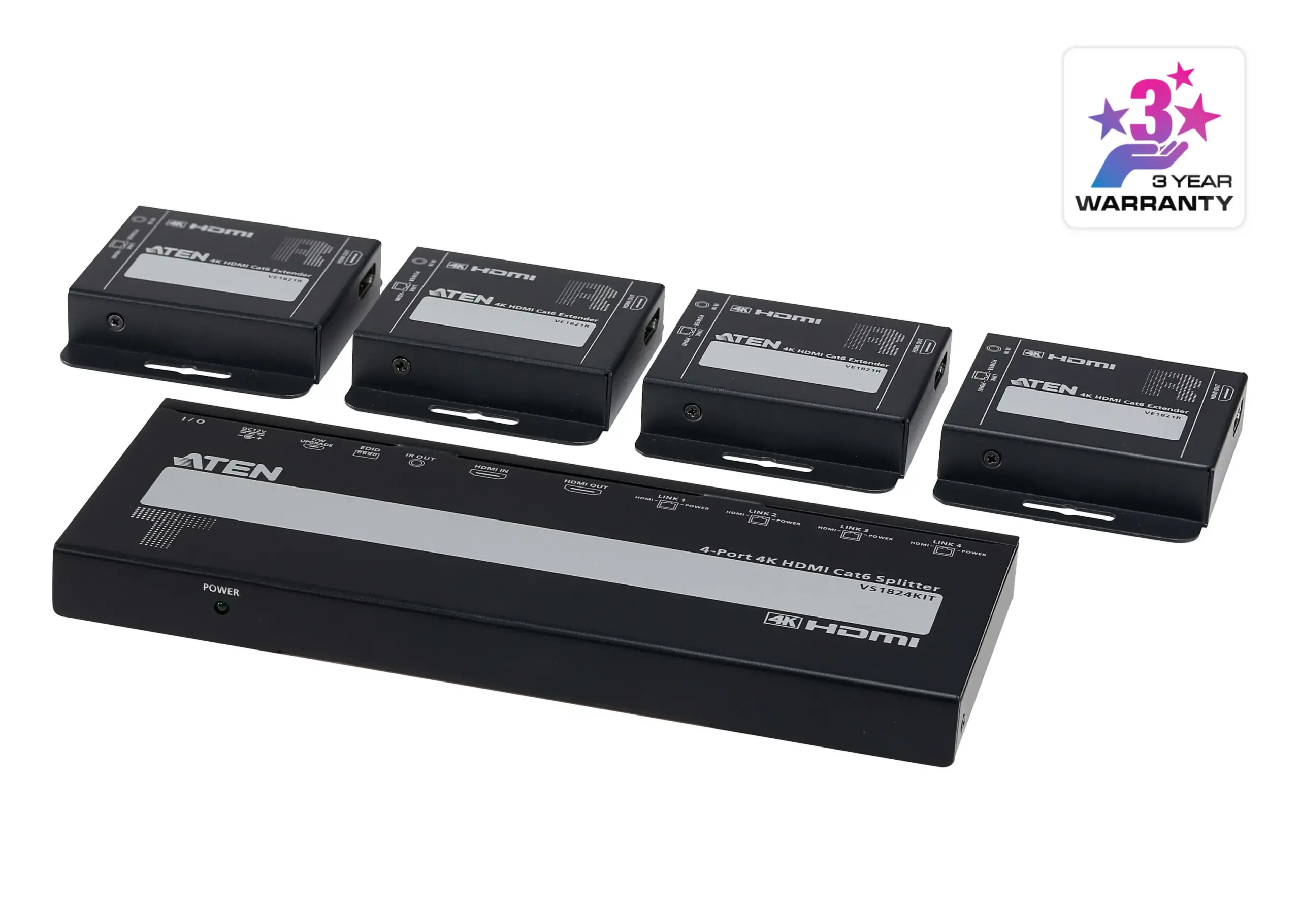 Vs1824kit 1 21 11zon Aten Vs1824kit 4-Port Hdmi Hdbaset-Lite Splitter Kit