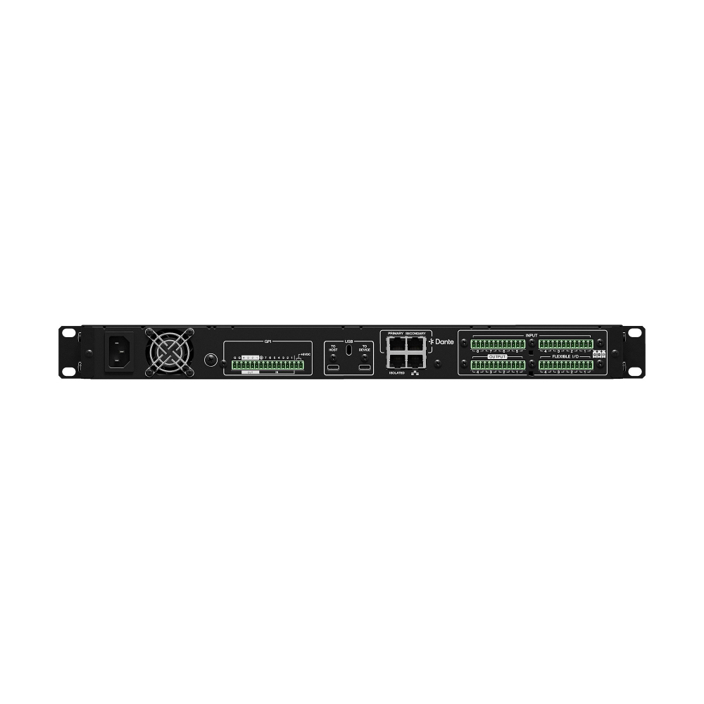 Yamaha Dme3 Rear Yamaha Dme3 ดิจิตอลออดิโอโปรเซสเซอร์ 96khz พร้อมระบบ Dante 16x16 และ 4-Ch Flexible I/o