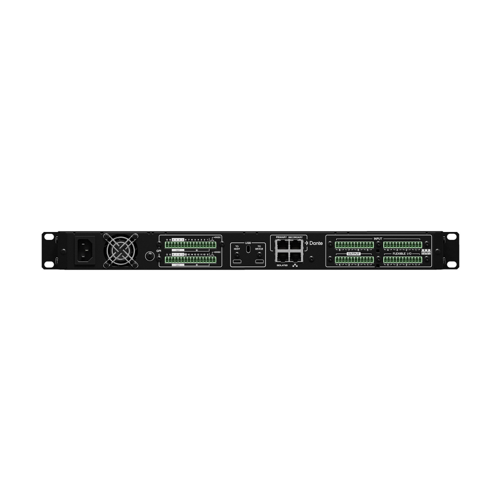 Yamaha Dme5 Rear Yamaha Dme5 ดิจิตอลออดิโอโปรเซสเซอร์ 96khz พร้อมระบบ Dante 64x64 และ 4-Ch Flexible I/o