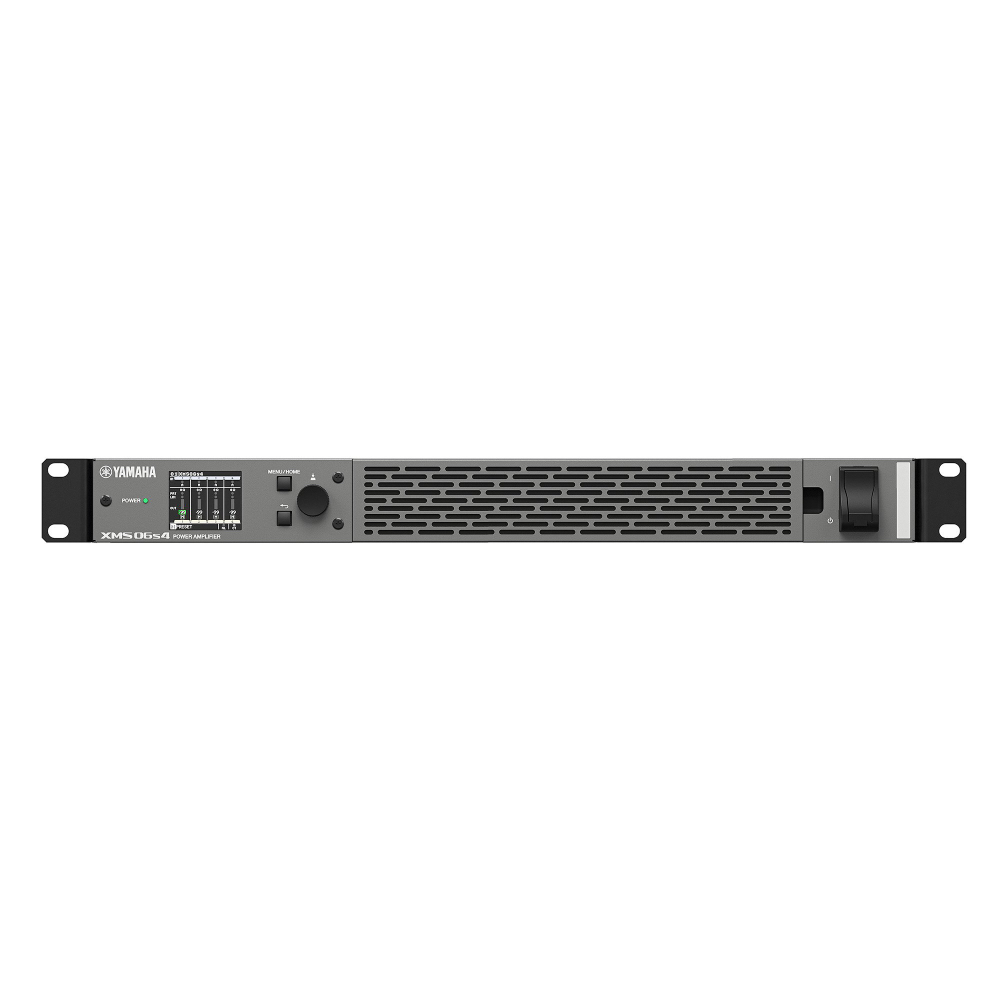 Yamaha Xms06s4 Front Yamaha Xms06s4 พาวเวอร์แอมป์ 4 แชนแนล 600w พร้อม Dsp ในตัวและระบบ Power Sharing (1u)