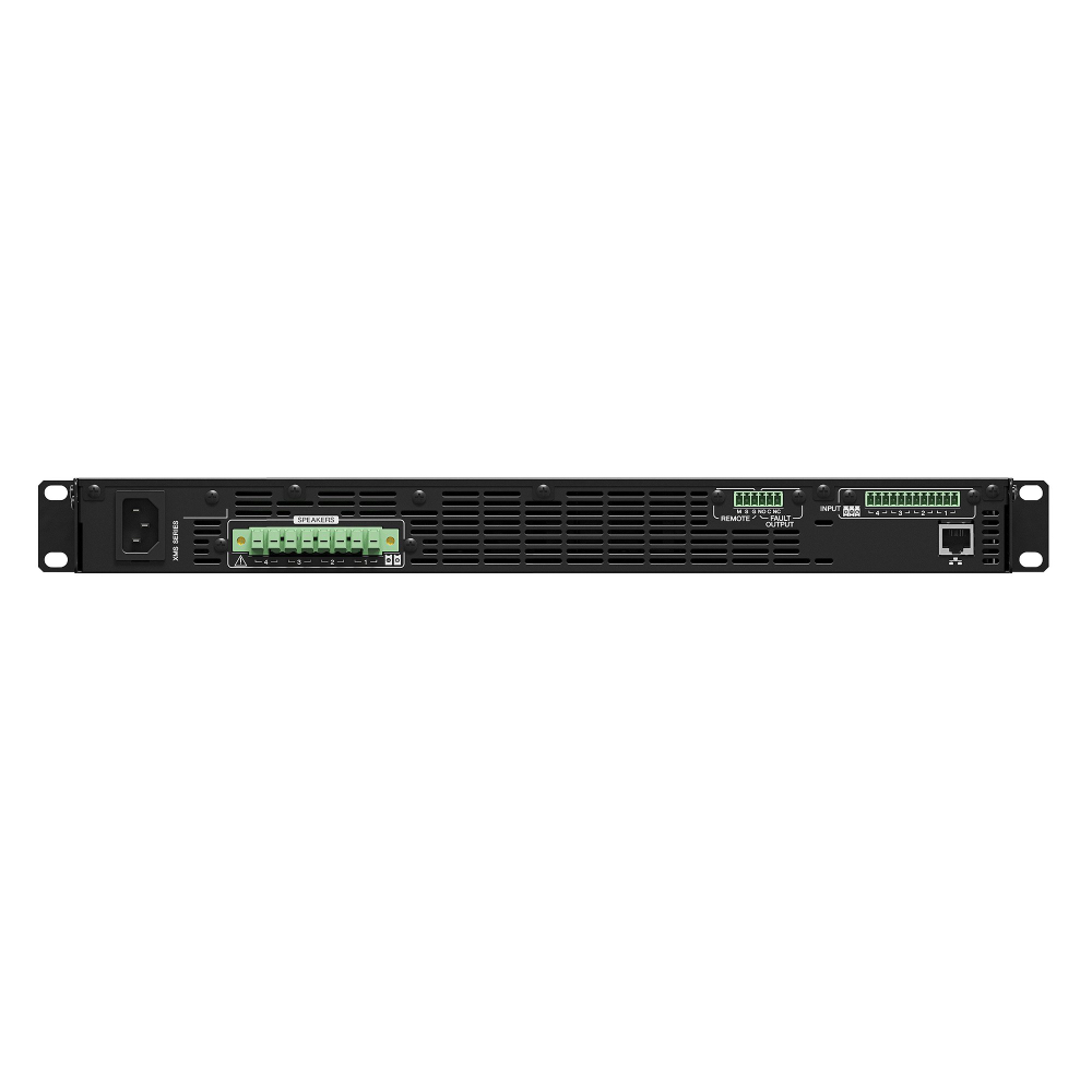 Yamaha Xms06s4 Rear Yamaha Xms06s4 พาวเวอร์แอมป์ 4 แชนแนล 600w พร้อม Dsp ในตัวและระบบ Power Sharing (1u)