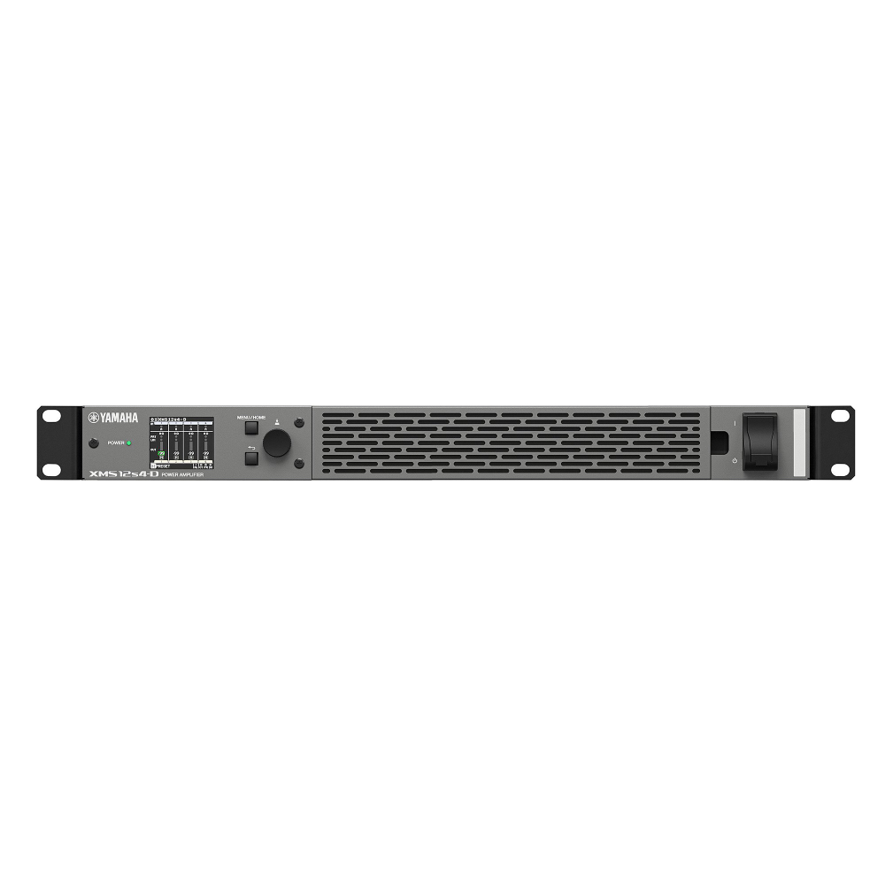 Yamaha Xms12s4 D Front Yamaha Xms12s4-D พาวเวอร์แอมป์ 4 แชนแนล 1200w รองรับระบบ Dante (1u)