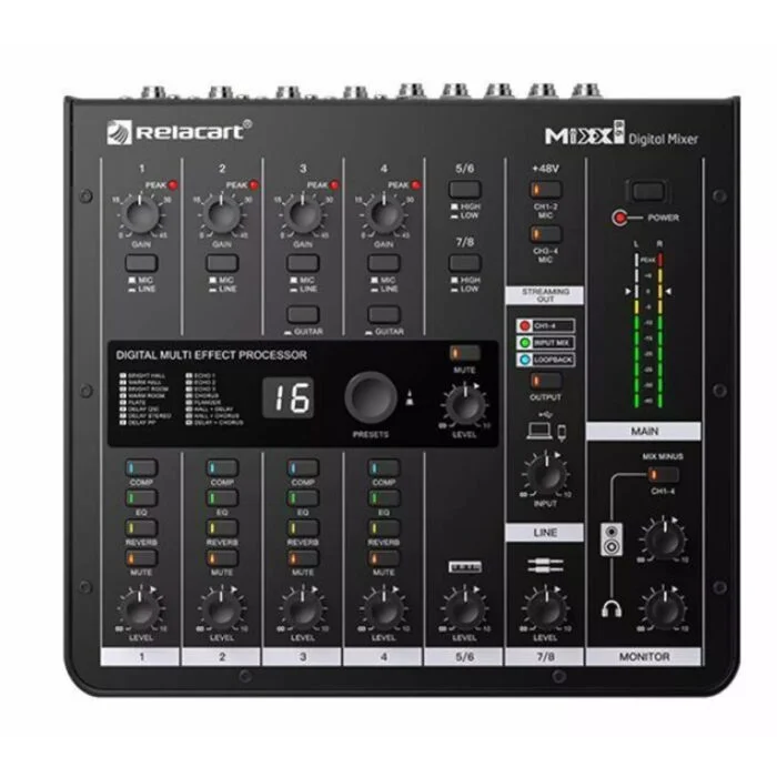Relacart Mixx8.6 มิกเซอร์ดิจิทัล 8 อินพุต 6 เอาต์พุต Digital Mixer