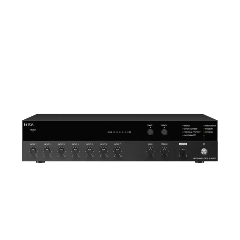 Toa A-3648d มิกเซอร์แอมป์ดิจิทัล 480w 2 โซน พร้อม Dsp และ Lan