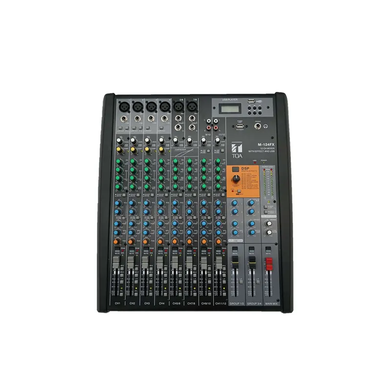 Toa M 124fx Main Toa M-124fx-As มิกเซอร์อนาล็อก 12 ช่อง พร้อมเอฟเฟกต์และ Usb