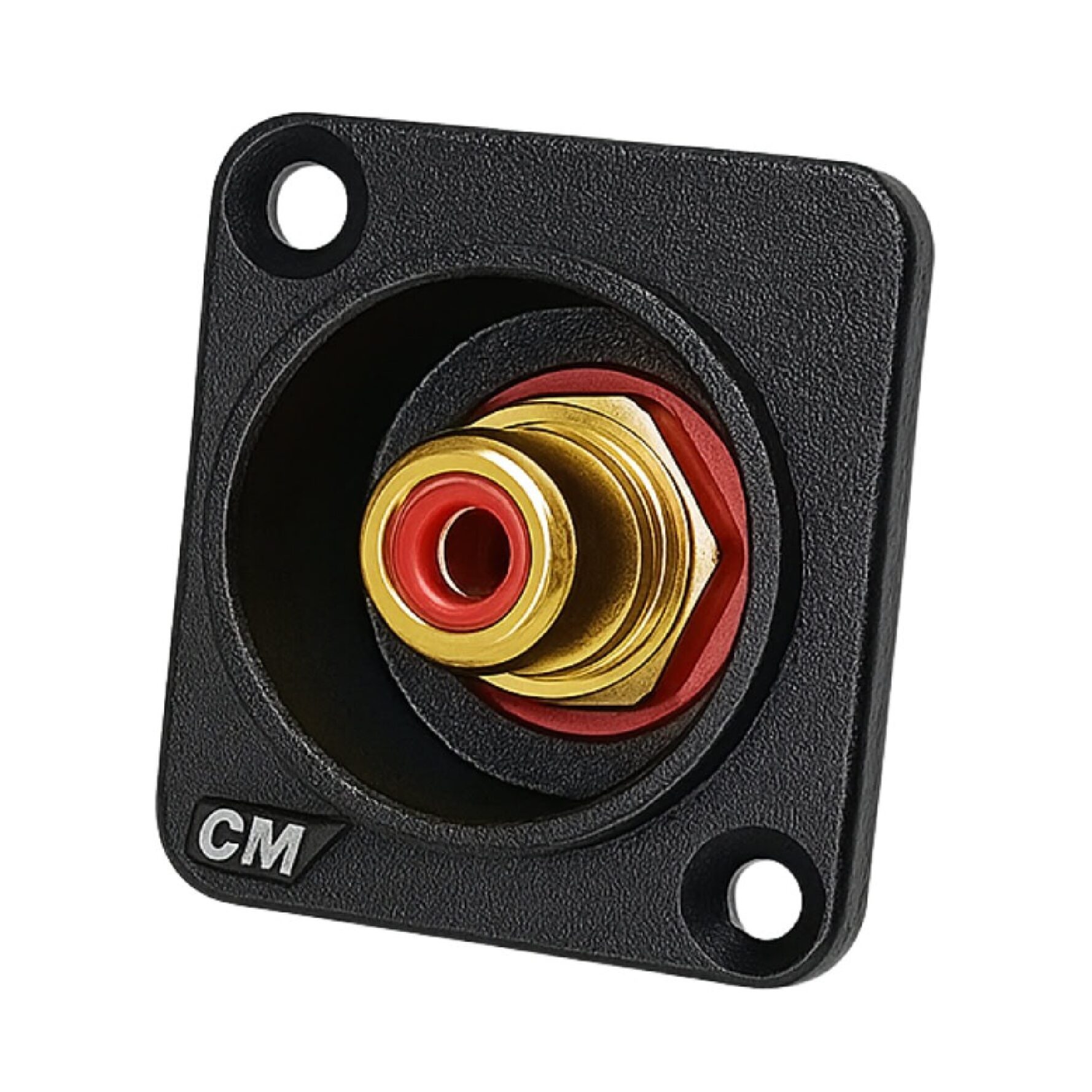 Cm Cmf2db-2 Rca Female คอนเน็คเตอร์ตัวเมีย บอดี้ดำ หัวแดง
