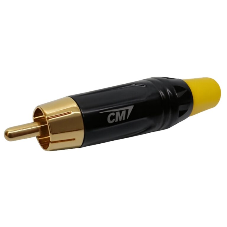Cm Crpb-G4 คอนเน็คเตอร์ Rca ตัวผู้ ขาทอง ท้ายยาง สีเหลือง