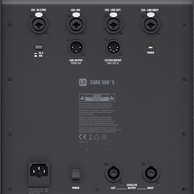 Curv 500 Avs Sub Back Ld Systems Curv 500 Avs ชุดระบบเสียง Portable Array System Av Set พร้อมสายลำโพง