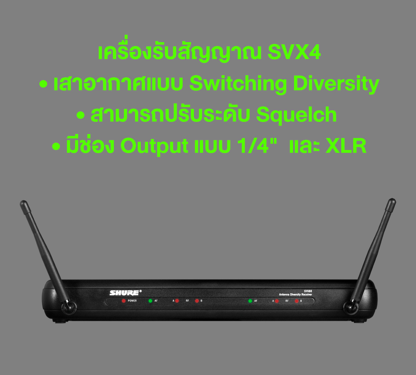 Shure Svx288th/pg58-Q12 ชุดไมโครโฟนไร้สาย พร้อมไมโครโฟน Pg58 ย่านความถี่ Q12