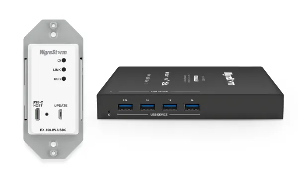 Wyrestorm Ex-100-Iw-Usbc Usb 3.2 Gen 1 Extender แบบติดผนัง Single Gang ระยะ 100 เมตร พร้อม Usb-C และ Usb-A 4 พอร์ต