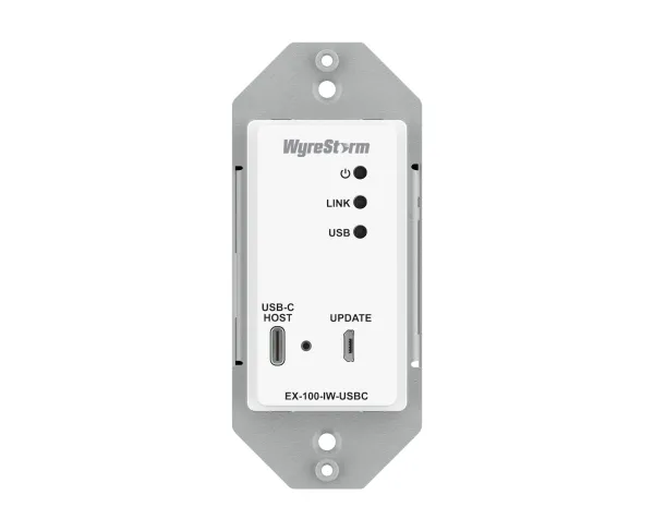 Ex 100 Iw Usbc Front 2 600x487 4 11zon Wyrestorm Ex-100-Iw-Usbc Usb 3.2 Gen 1 Extender แบบติดผนัง Single Gang ระยะ 100 เมตร พร้อม Usb-C และ Usb-A 4 พอร์ต