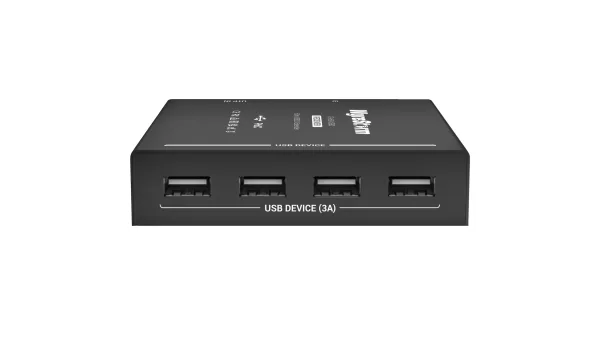 Ex 60 Usb2 Rx Frnttilt Rndr 600x338 2 11zon Wyrestorm Ex-60-Usb2 Usb Extender Usb 2.0 480mbps ระยะ 60 เมตร พร้อม 4x Usb-A และ 1-Way Poc